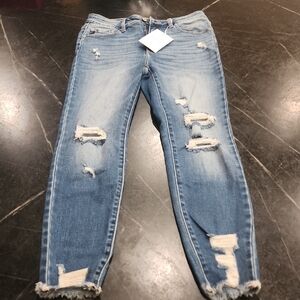 NWT KanCan High Rise Ankle Skinny Distressed Jeans Size 9/28
